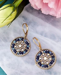 lonna & lilly Gold-Tone Crystal & Bead Openwork Drop Earrings