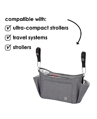 Diono Buggy Buddy Xl Universal Stroller Organizer with Cup Holders, Secure Attachment, Zip Pockets