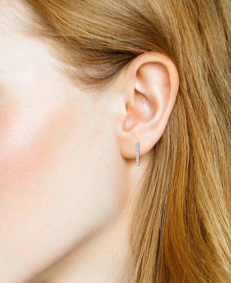 And Now This Crystal Duo J-Hoop Earrings in Silver Plate and Gold Plate