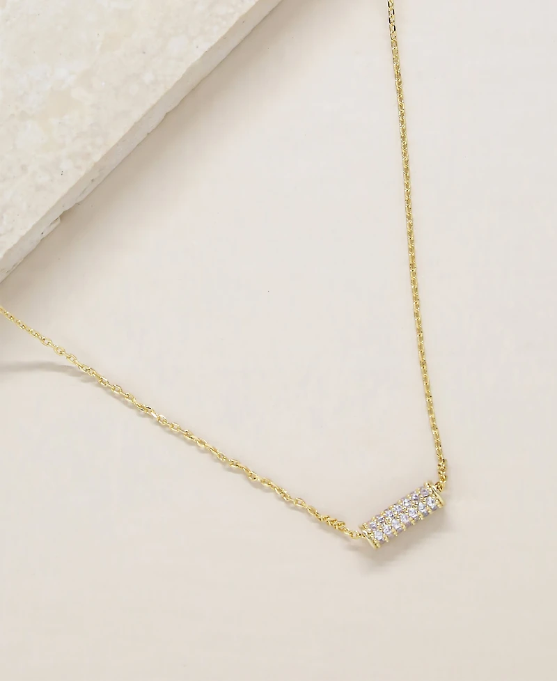 Ettika Crystal Cylinder Bar Necklace