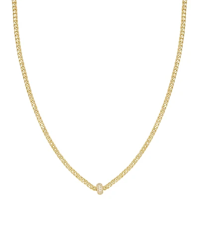 Ettika Simple Flat Chain and Crystal Bead Necklace