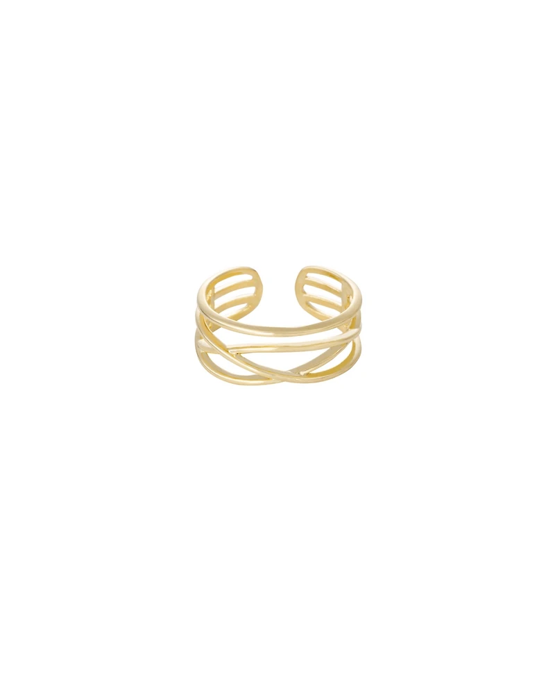 Ettika Open Lines Gold Plated Ring