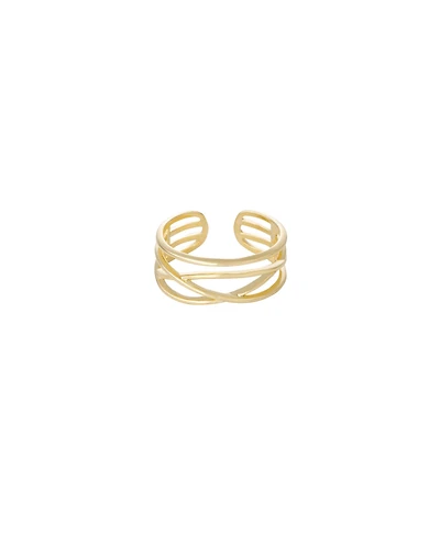 Ettika Open Lines Gold Plated Ring