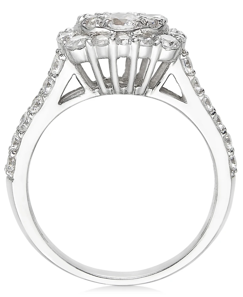 Diamond Halo Cluster Engagement Ring (2 ct. t.w.) in 14k White Gold
