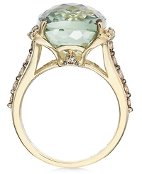 Le Vian Mint Julep Quartz (9-3/4 ct. t.w.), White Diamond (1/8 t.w.) and Chocolate (3/8 Ring 14k Gold, Created for Macy's