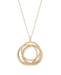Le Vian Strawberry & Nude Diamond Interlocking Rings 18" Pendant Necklace (1 ct. t.w.) 14k Rose, Yellow or White Gold