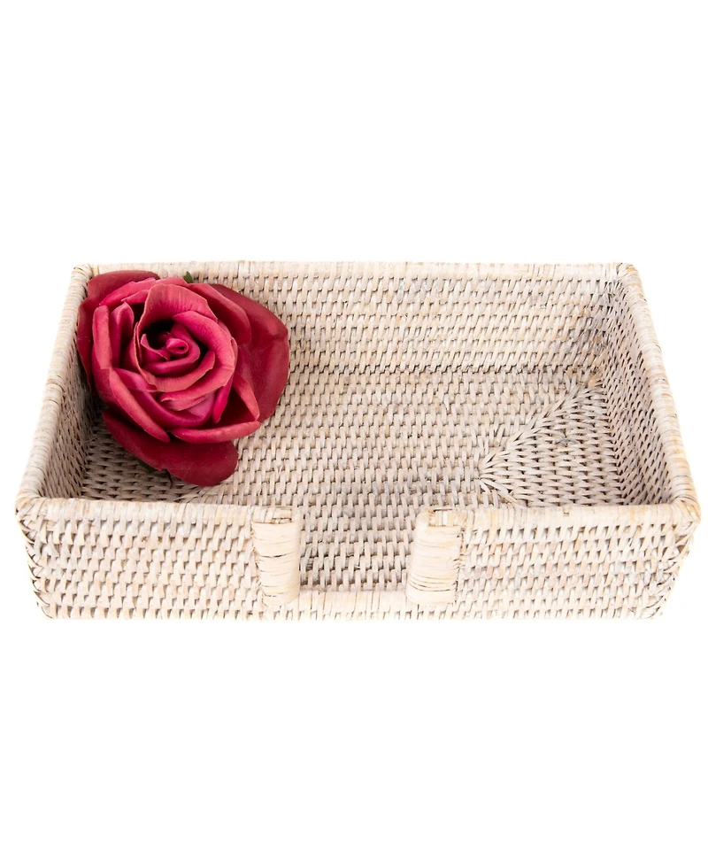 Artifacts Trading Company Artifacts Rattan Guest Towel - Rectangular Napkin Holder with Cutout
