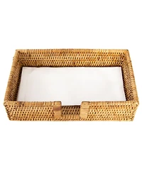 Artifacts Trading Company Rattan Guest Towel - Rectangular Napkin Holder with Cutout