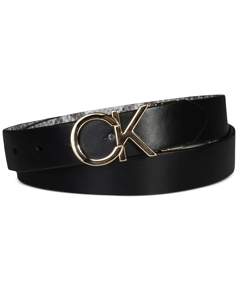 Calvin Klein Women's Reversible Monogram Buckle Belt