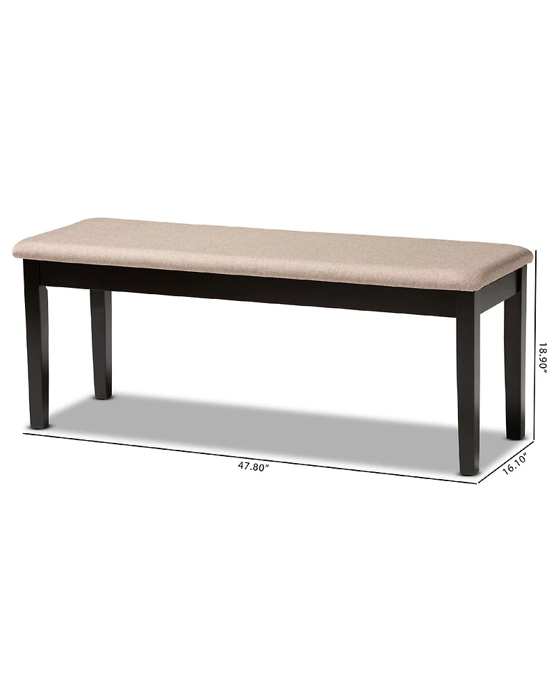 Teresa Modern and Contemporary Transitional Fabric Upholstered Dining Bench