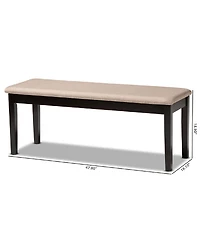 Teresa Modern and Contemporary Transitional Fabric Upholstered Dining Bench