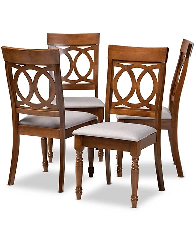 Lucie Modern and Contemporary Fabric Upholstered 4 Piece Dining Chair Set