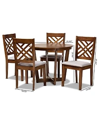 Alena Modern and Contemporary Fabric Upholstered 5 Piece Dining Set