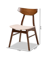 Danica Mid-Century Modern Transitional Fabric Upholstered 4 Piece Dining Chair Set