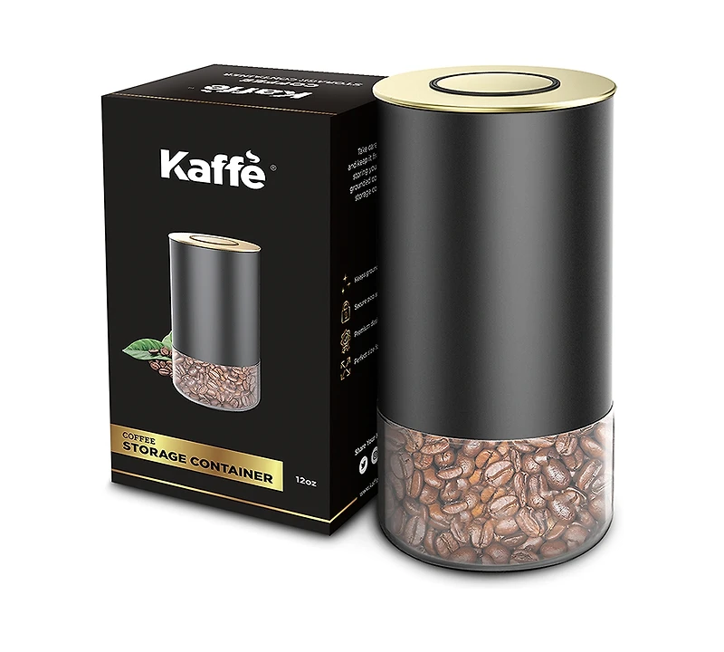 Kaffe Airtight Round Coffee Storage Container, 12-Oz.