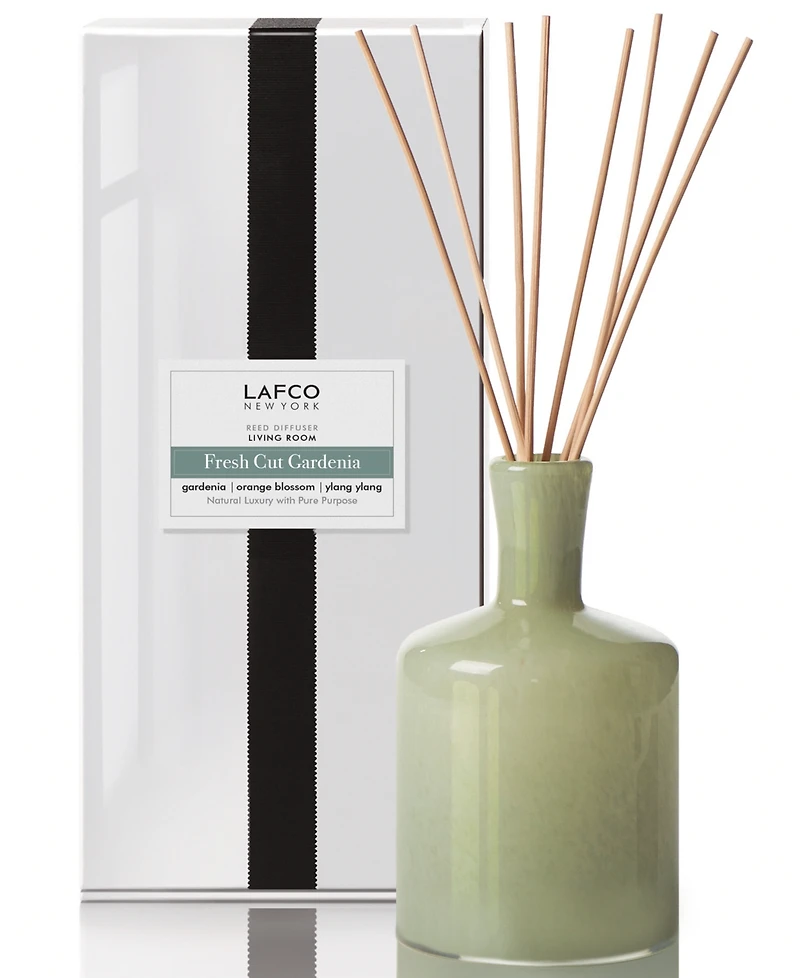 Lafco New York Fresh Cut Gardenia Living Room Classic Reed Diffuser, 6-oz.