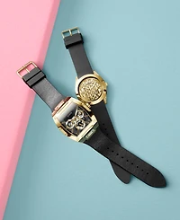 Guess Men's Black Leather & Silicone Flex Strap Watch 43mm