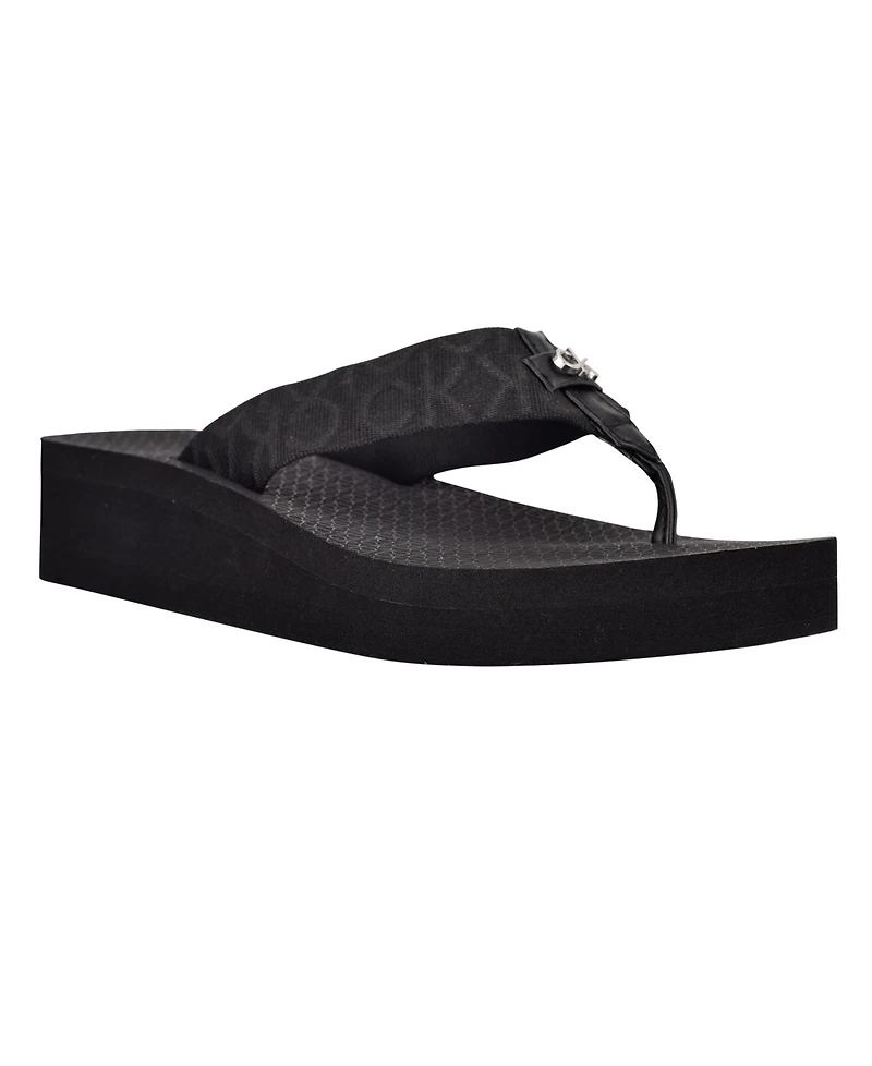 Calvin Klein Women's Meena Logo Platform Flip-Flop Sandals