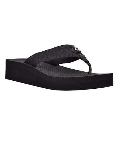 Calvin Klein Women's Meena Logo Platform Flip-Flop Sandals