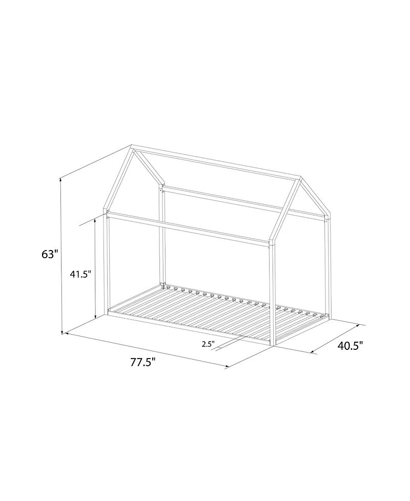 Little Seeds Rowan Valley Skyler Kids Metal House Bed, Twin