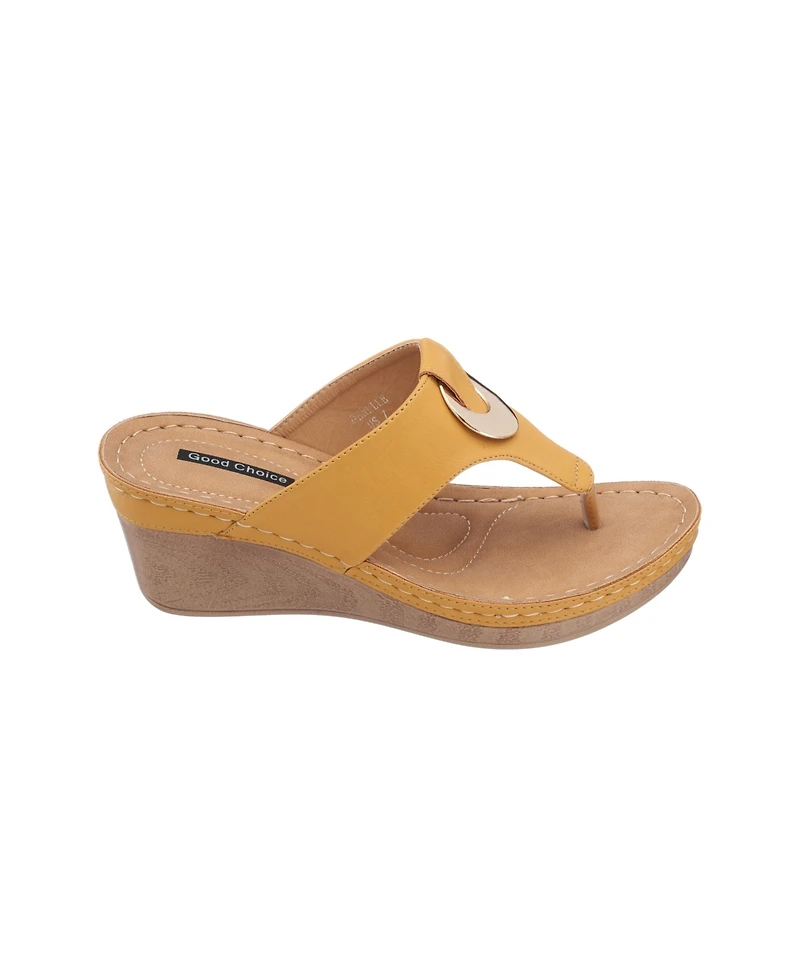 Gc Shoes Women's Genelle Thong Wedge Sandals
