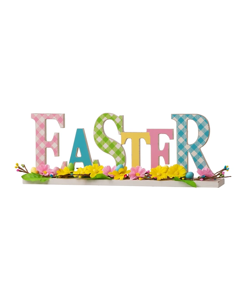Glitzhome 16''L Wooden "Easter" Table Decor