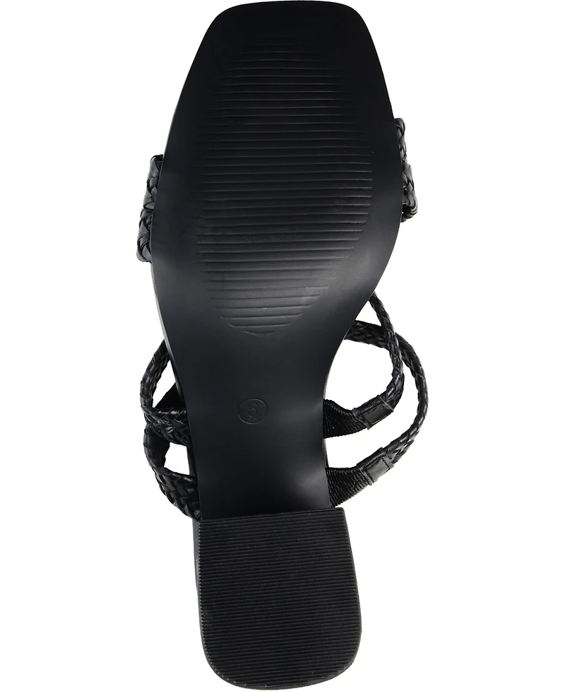 Journee Collection Women's Natia Woven Block Heel Sandals