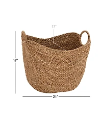 Brown Sea Grass Contemporary Storage Basket, 19 " x 20 " x 18 "