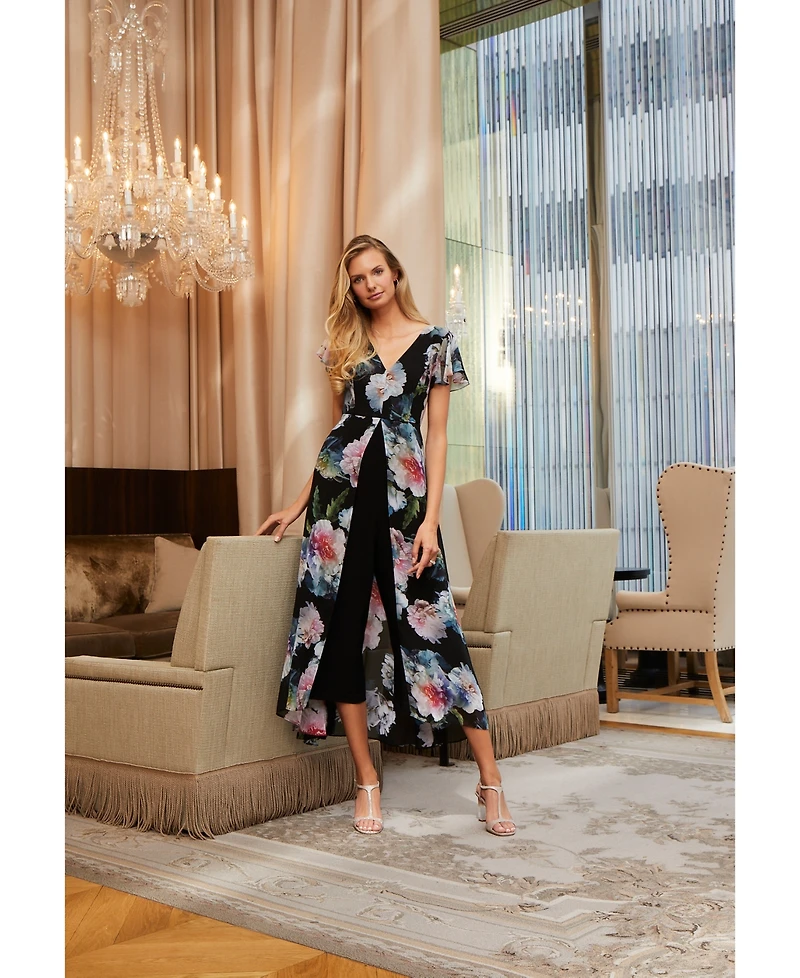 Adrianna Papell Floral Print Jumpsuit