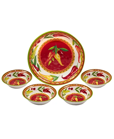 Certified Red Hot 5 Piece Melamine Salad/Serving Set