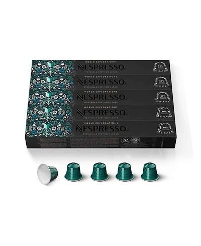 Nespresso Capsules OriginalLine, Stockholm Fortissio Lungo, Dark Roast Coffee, 50 Count Coffee Pods
