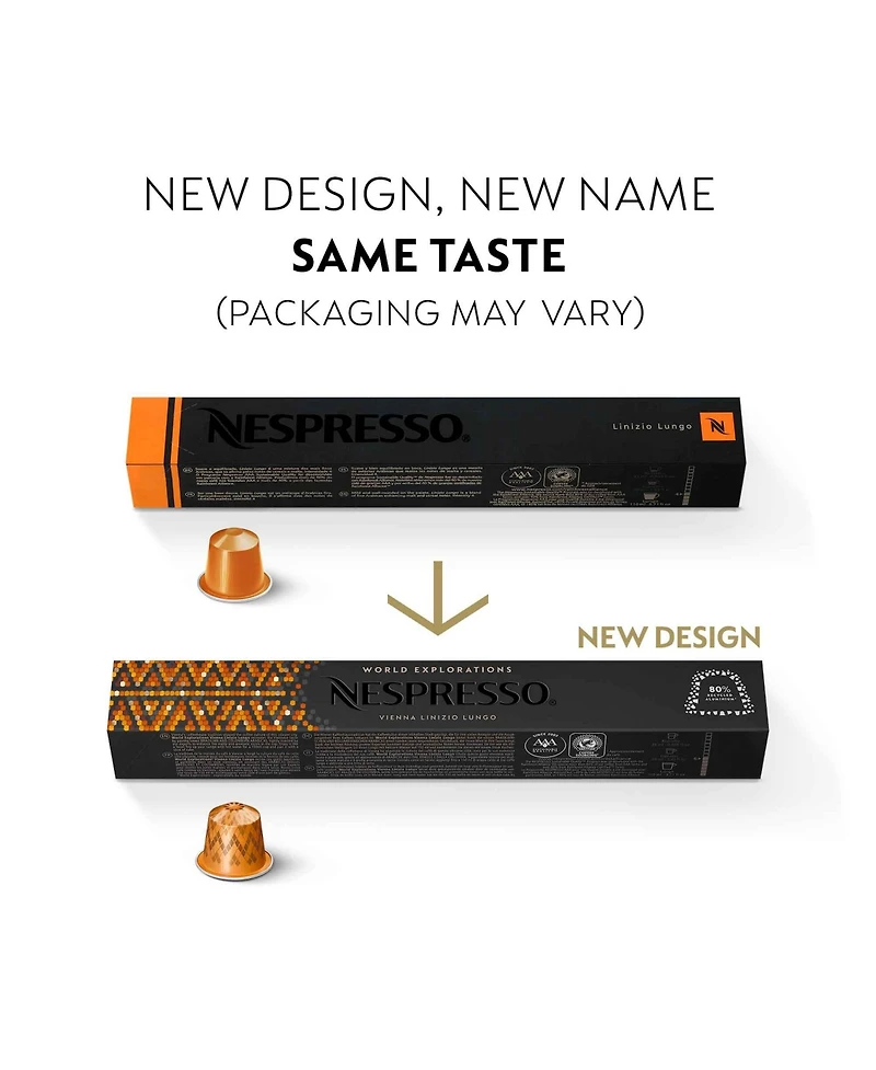 Nespresso Capsules OriginalLine, Vienna Linizio Lungo, Mild Roast Coffee, 50-Count Coffee Pods