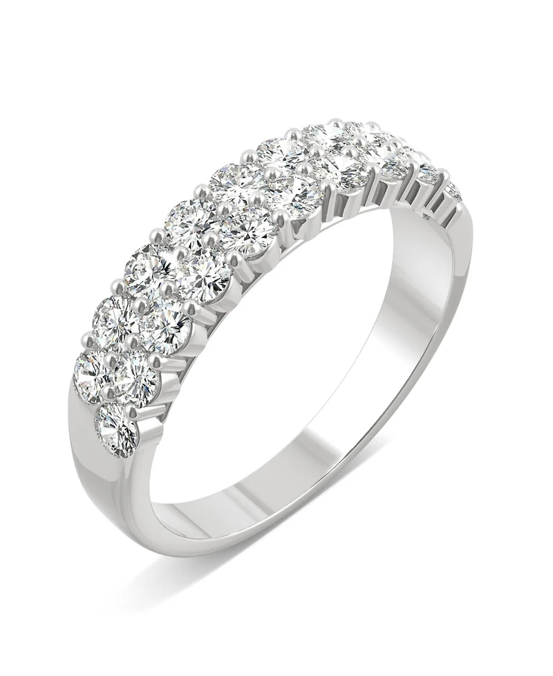 Moissanite Two Row Band 1 ct. t.w. Diamond Equivalent 14k White Gold