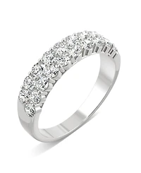 Moissanite Two Row Band 1 ct. t.w. Diamond Equivalent 14k White Gold