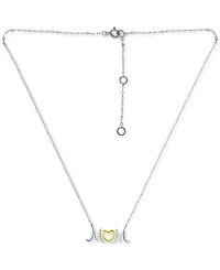 Giani Bernini Mom Heart Pendant Necklace in Sterling Silver & 18k Gold-Plated, 16" + 2" extender, Created for Macy's