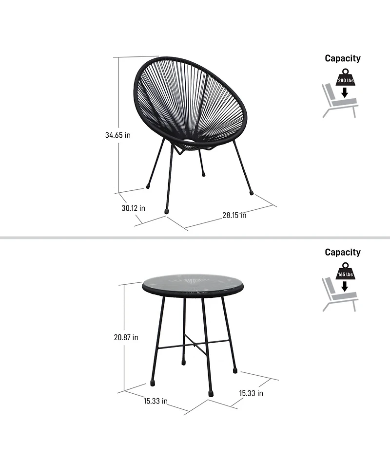 Sassio 3 Piece Conversation Patio Set