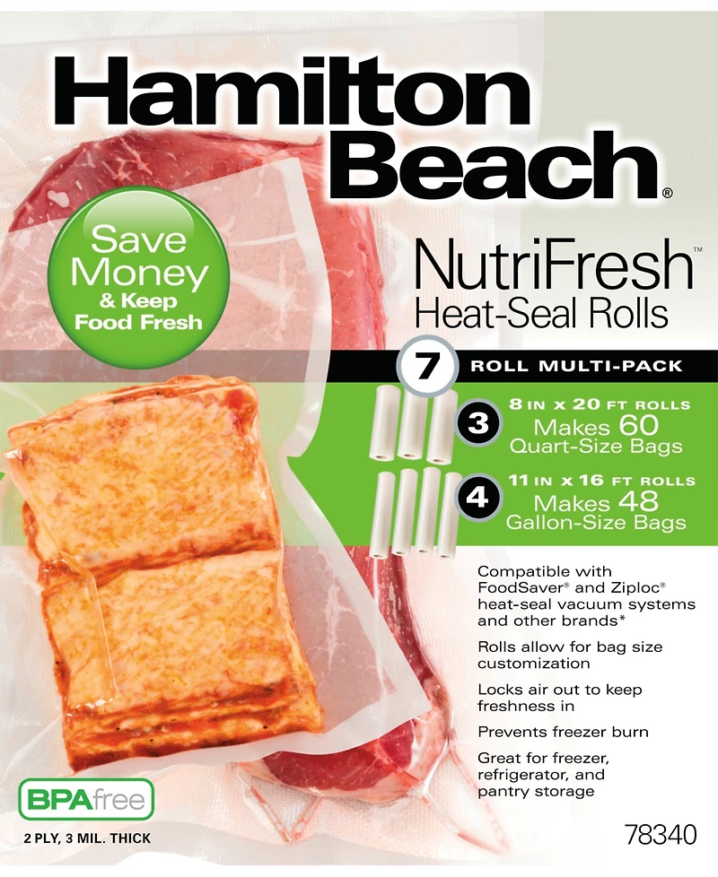 Hamilton Beach NutriFresh Heat-Seal Roll Multi-Pack - 7 Rolls