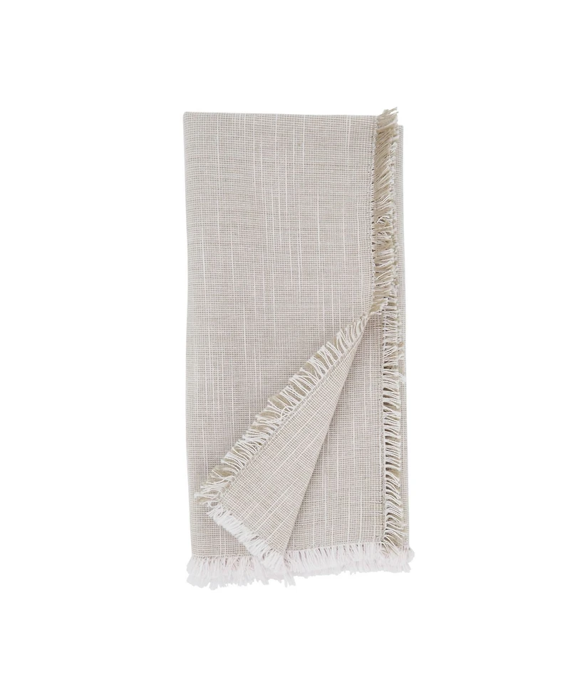 Saro Lifestyle Fringe Napkins with Two-Tone Design, Set of 4, 20" x 20"