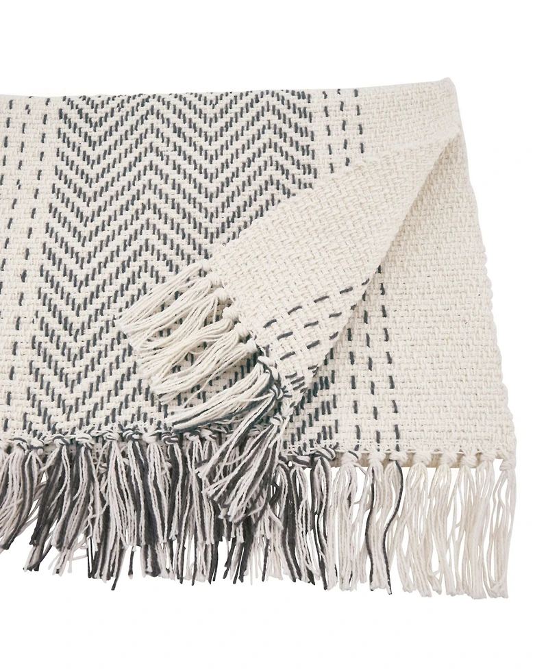 Saro Lifestyle Table Runner with Kantha Stitch Design, 120" x 16"