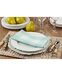 Saro Lifestyle Buffalo Plaid Check Pattern Design Cotton Napkins, Set of 4, 20" x