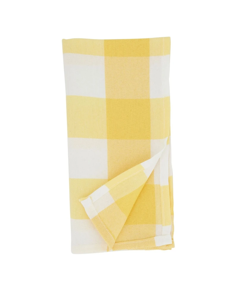 Saro Lifestyle Buffalo Plaid Check Pattern Design Cotton Napkins, Set of 4, 20" x 20"