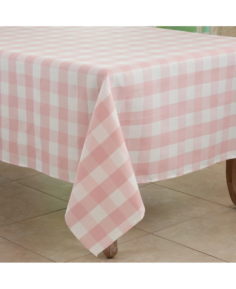 Saro Lifestyle Buffalo Plaid Design Cotton Blend Tablecloth, 70" x