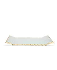 Classic Touch 11"L Glass Oblong Tray With Gold Tray