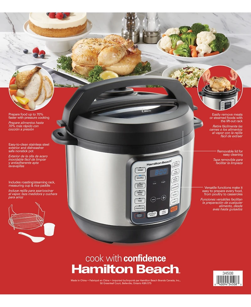 Hamilton Beach QuikCook 8-Qt. Multifunction Pressure Cooker