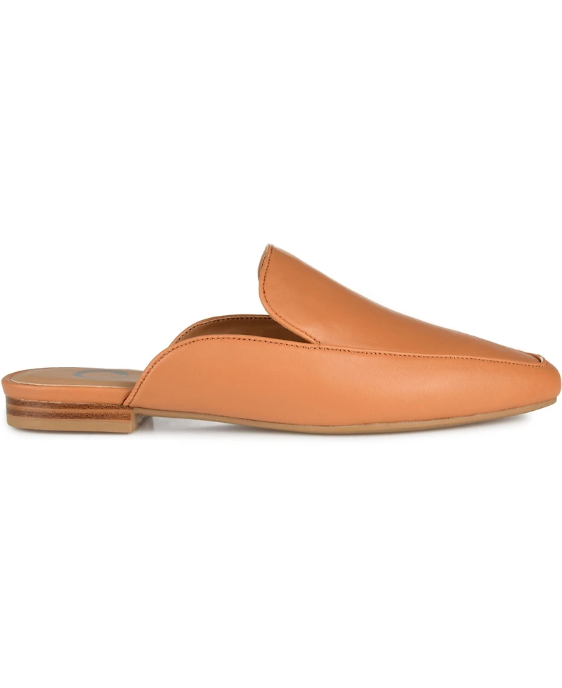 Journee Collection Women's Akza Wide Width Slip On Square Toe Mules Flats