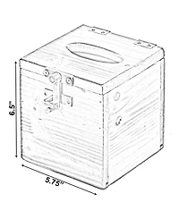 Square Wooden Rustic Lockable Tissue Box Cover Holder