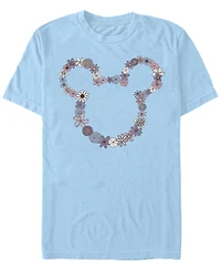 Fifth Sun Men's Mickey Flowers Short Sleeve Crew T-shirt