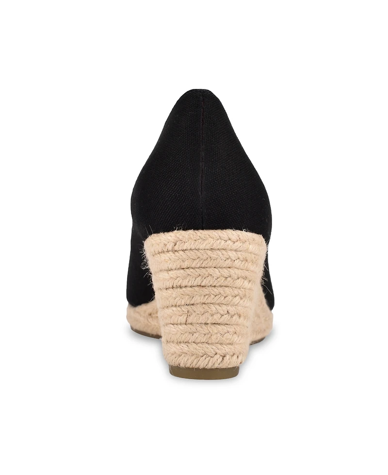 Bandolino Women's Nuri Peep Toe Espadrille Wedge Pumps