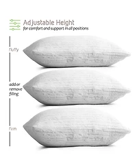 Clara Clark Shredded Memory Foam Pillow, Queen, Set of 4