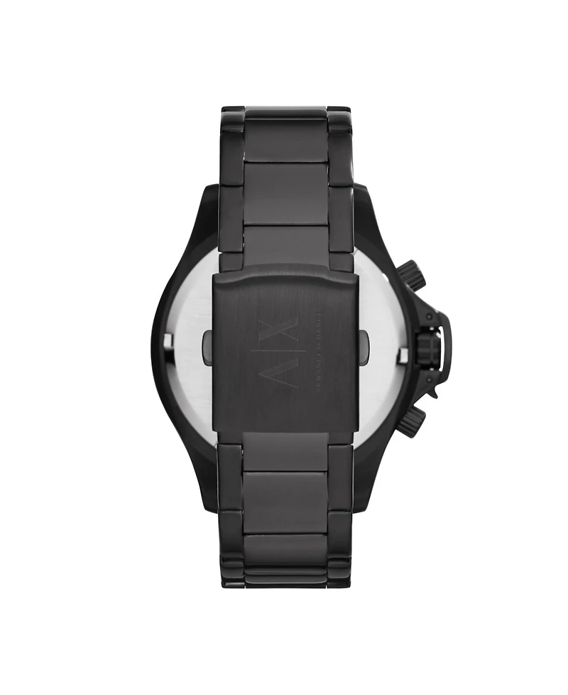 A|X Armani Exchange Men's Chronograph Black Stainless Steel Bracelet Watch 48mm